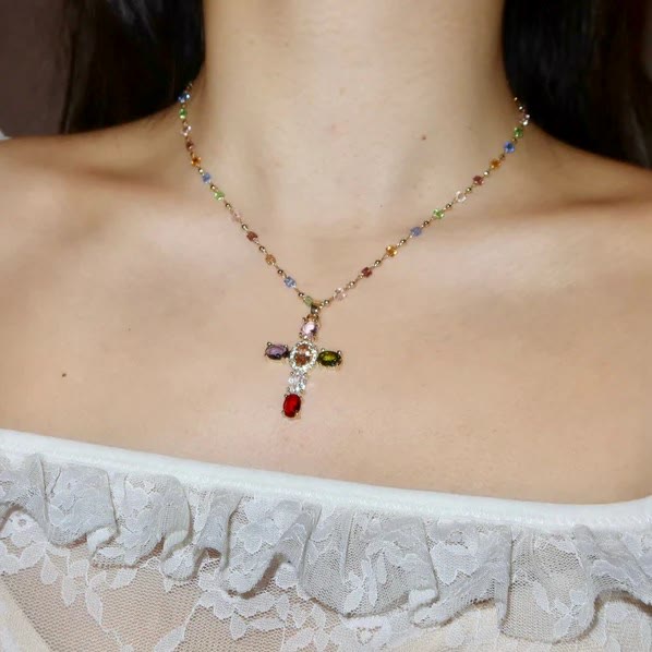 Christianartworkshop Bible 12 Gemstones Cross Pendant Necklace - image 4
