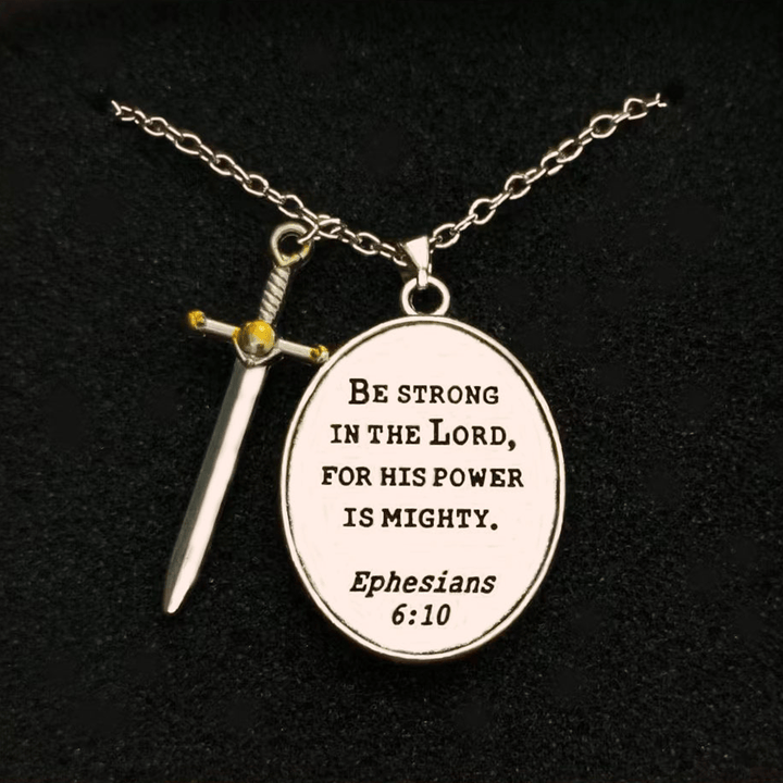 Christianartworkshop Two Tone Sword & Oval Shield St. Michael Pendant Necklace - image 5