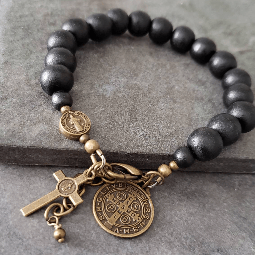 FREE Today: Ebony Beads St. Benedict the Blessed Protection Bracelet