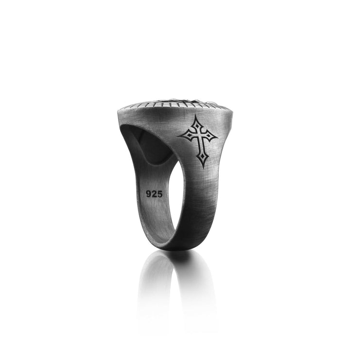Christianartworkshop Vintage Christ Jesus Head Cross Blessing Ring - image 3