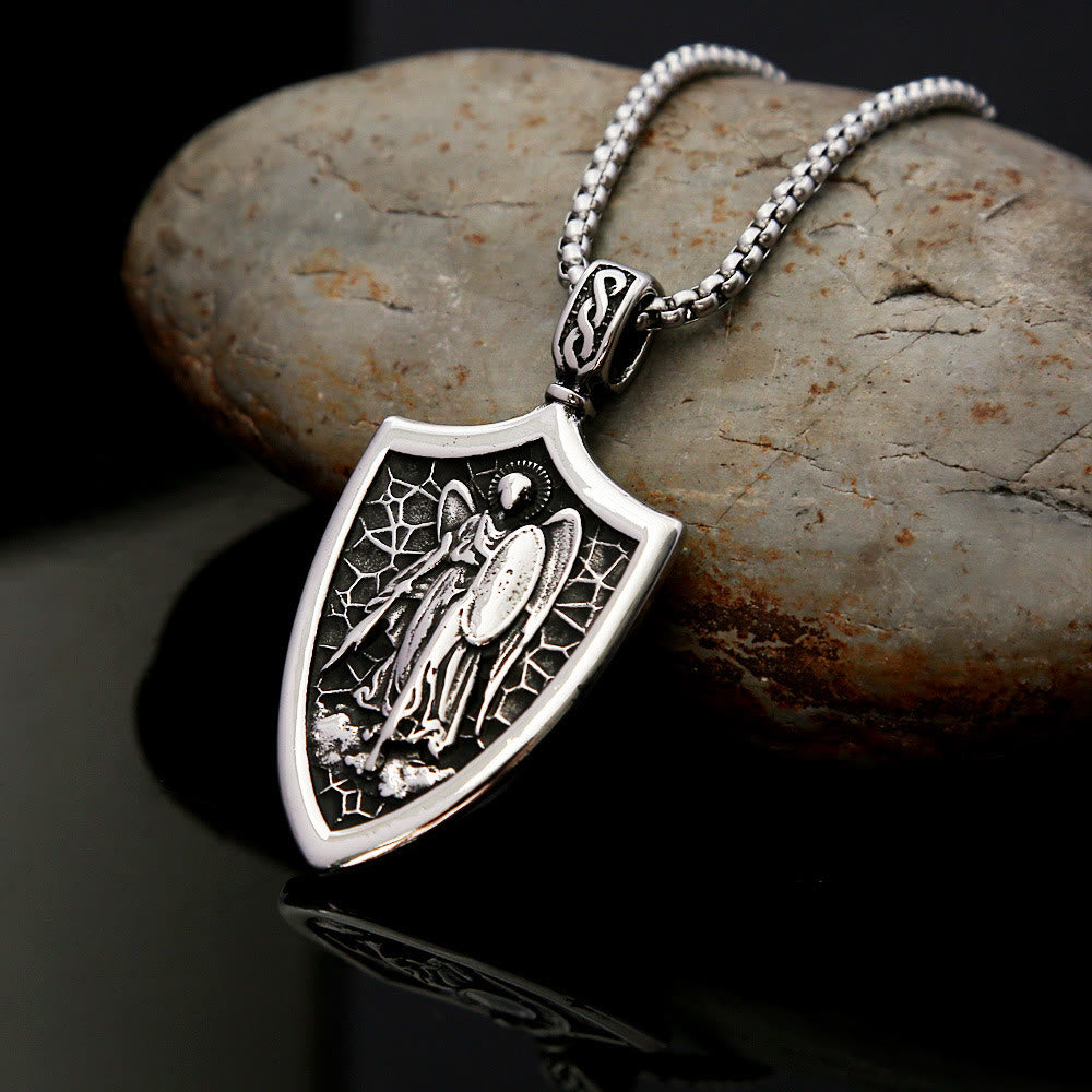 Christianartworkshop Archangel St. Michael Shield Amulet Titanium