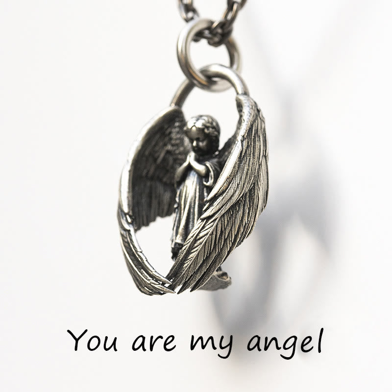 Discount Today: Blessing Praying Guardian Angel Wing Pendant Necklace