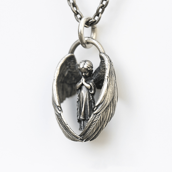 Discount Today: Blessing Praying Guardian Angel Wing Pendant Necklace