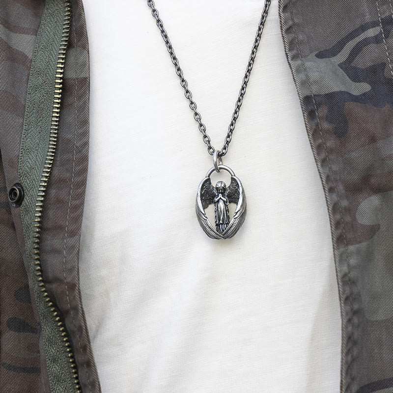 Christianartworkshop Blessing Praying Guardian Angel Wing Pendant Necklace - image 4