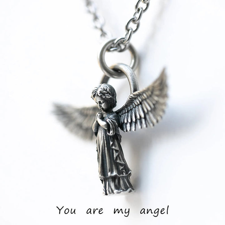 Christianartworkshop Spread-winged Praying Angel Protection Necklace - image 3