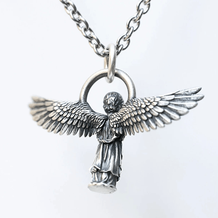 Christianartworkshop Spread-winged Praying Angel Protection Necklace - image 4