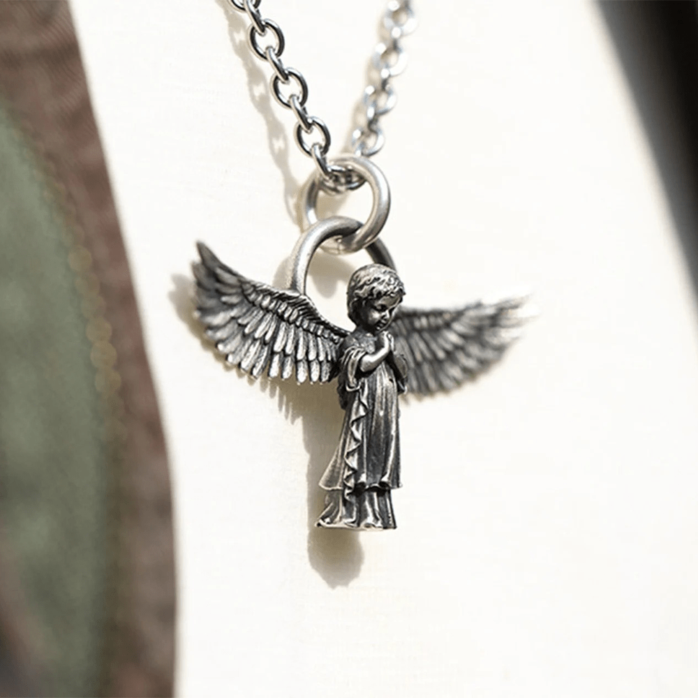 Christianartworkshop Spread-winged Praying Angel Protection Necklace - image 5