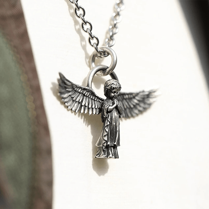Christianartworkshop Spread-winged Praying Angel Protection Necklace - image 5