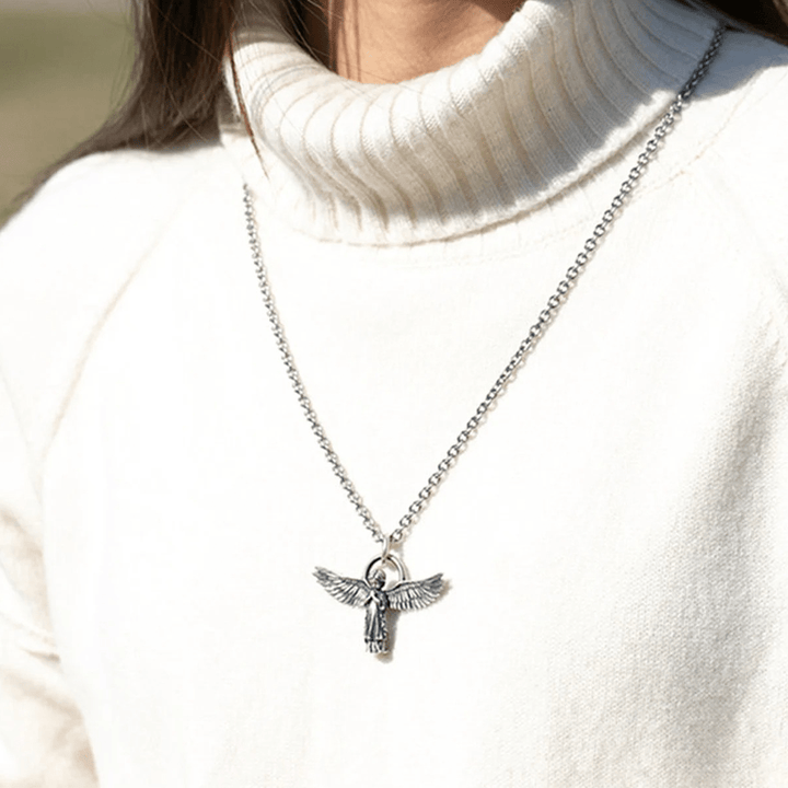 Christianartworkshop Spread-winged Praying Angel Protection Necklace - image 7