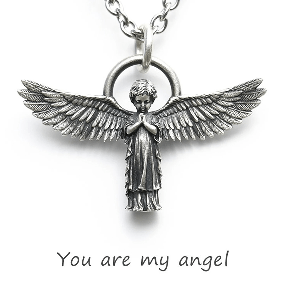 Christianartworkshop Spread-winged Praying Angel Protection Necklace - image 2