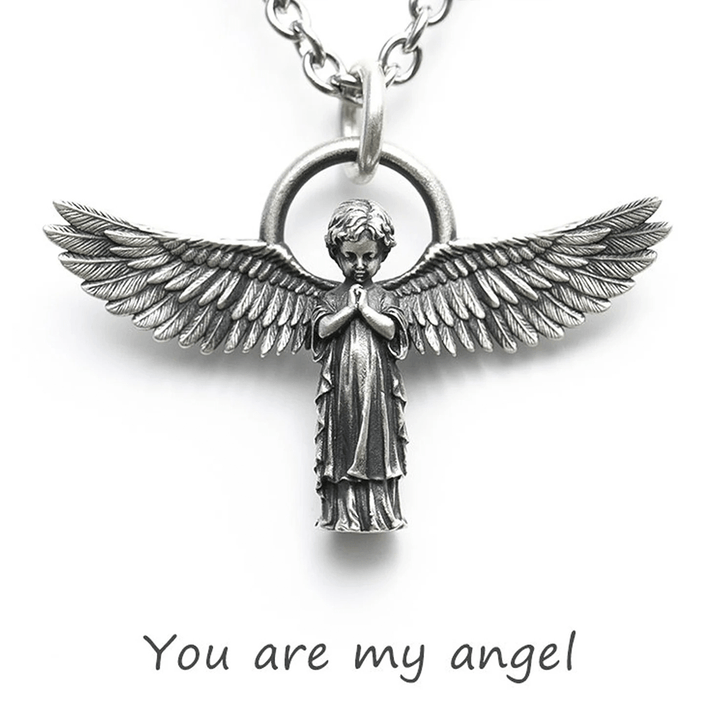 Christianartworkshop Spread-winged Praying Angel Protection Necklace - image 2