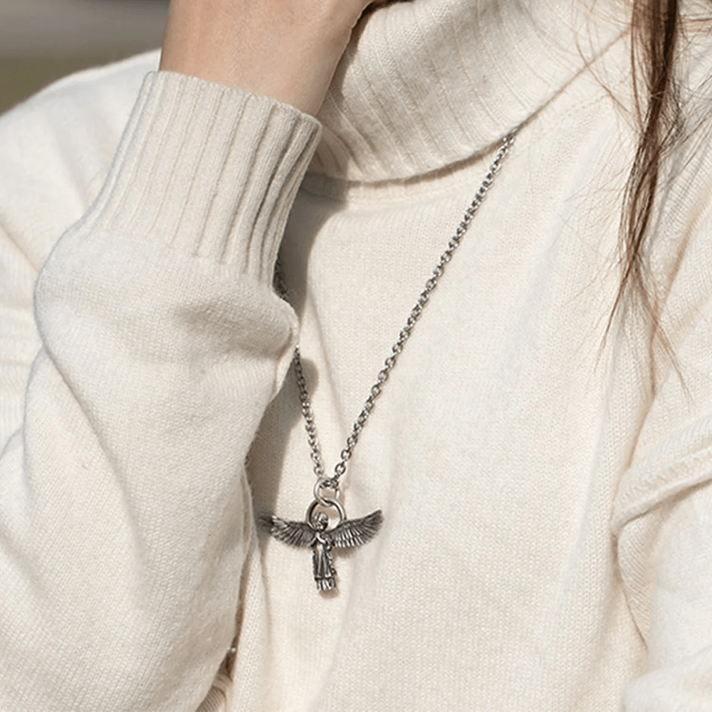 Christianartworkshop Spread-winged Praying Angel Protection Necklace - image 8
