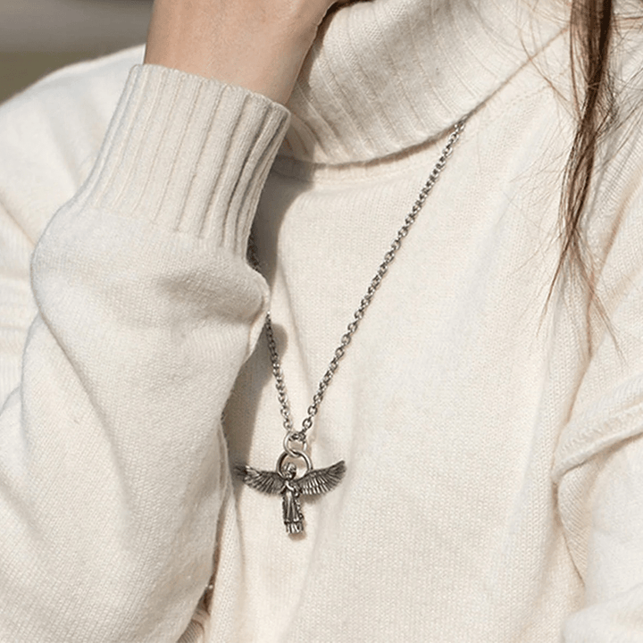 Christianartworkshop Spread-winged Praying Angel Protection Necklace - image 8