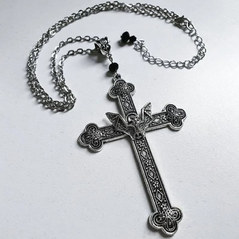 Christianartworkshop Retro Religious Christian Faith Cross Bat Necklace - Cross Bat - image 1
