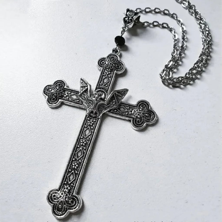 Christianartworkshop Retro Religious Christian Faith Cross Bat Necklace - image 2