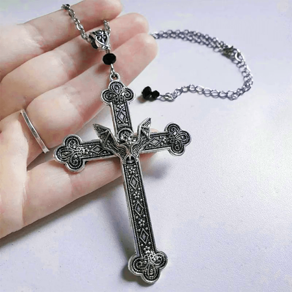 Christianartworkshop Retro Religious Christian Faith Cross Bat Necklace - image 3