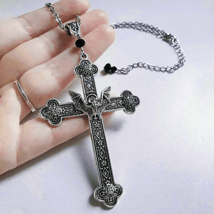 Christianartworkshop Retro Religious Christian Faith Cross Bat Necklace - image 3