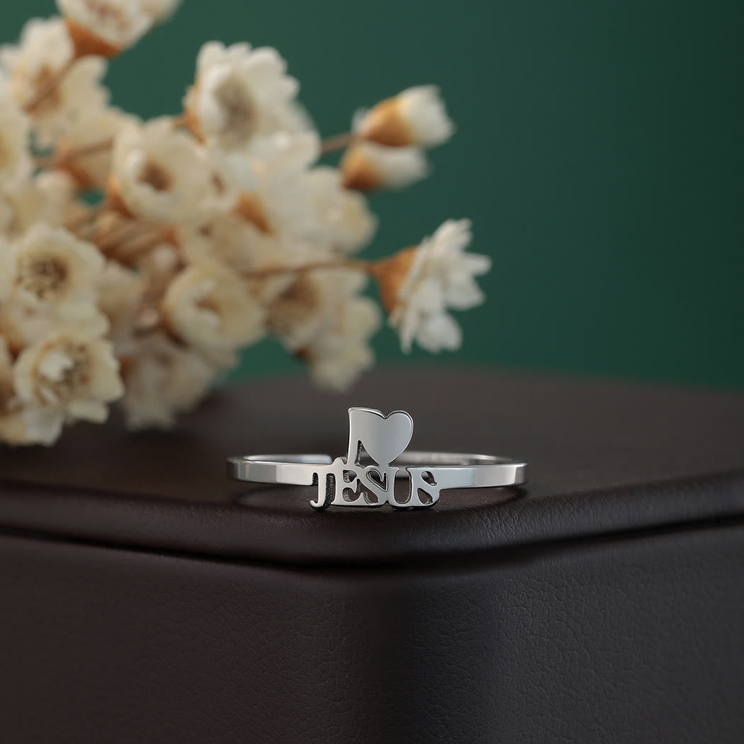 Christianartworkshop "I Love Jesus" Christian Faith Minimalism Ring - image 3