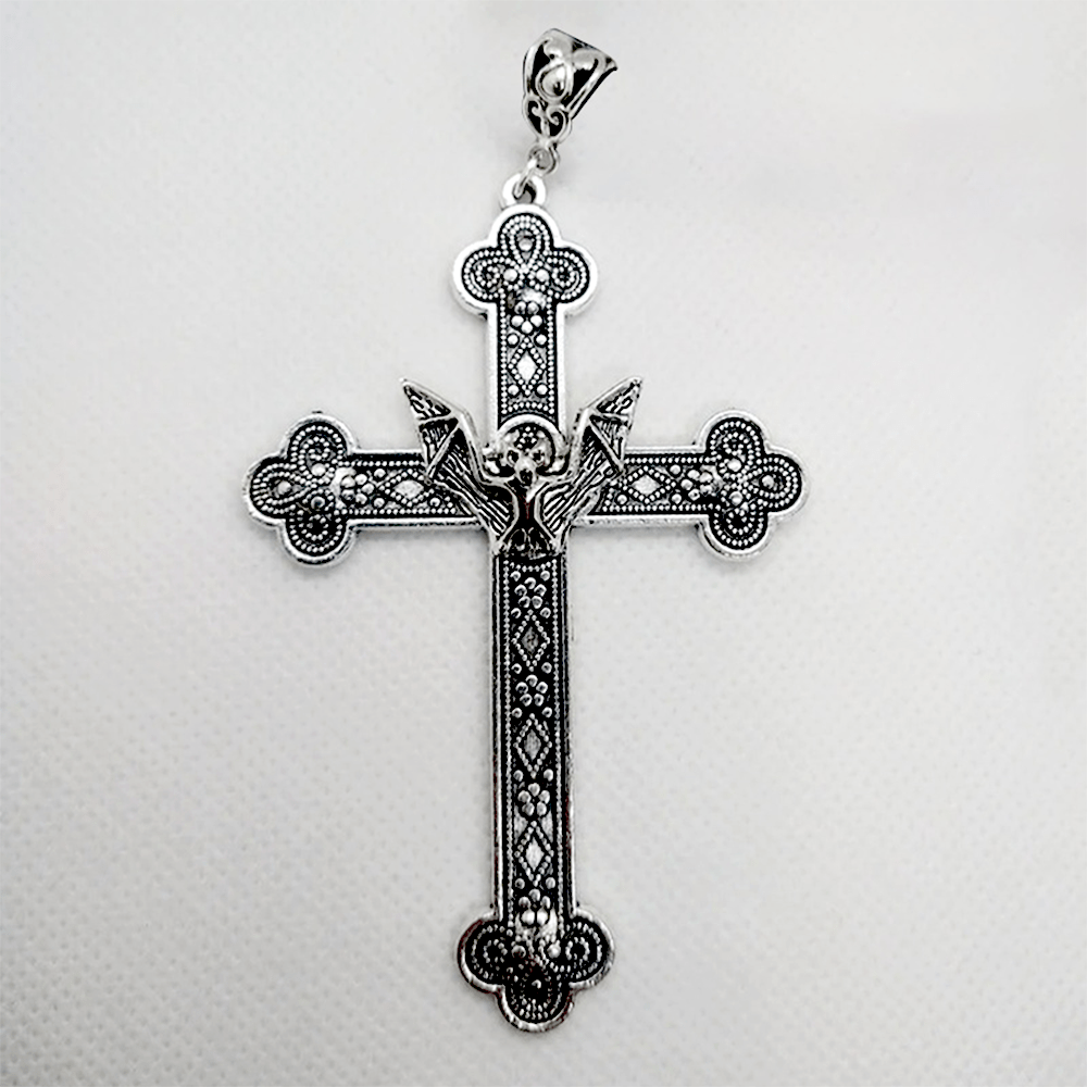 Christianartworkshop Retro Religious Christian Faith Cross Bat Necklace - image 5