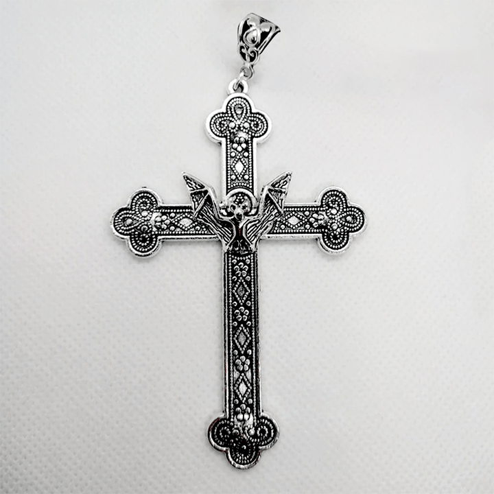 Christianartworkshop Retro Religious Christian Faith Cross Bat Necklace - image 5