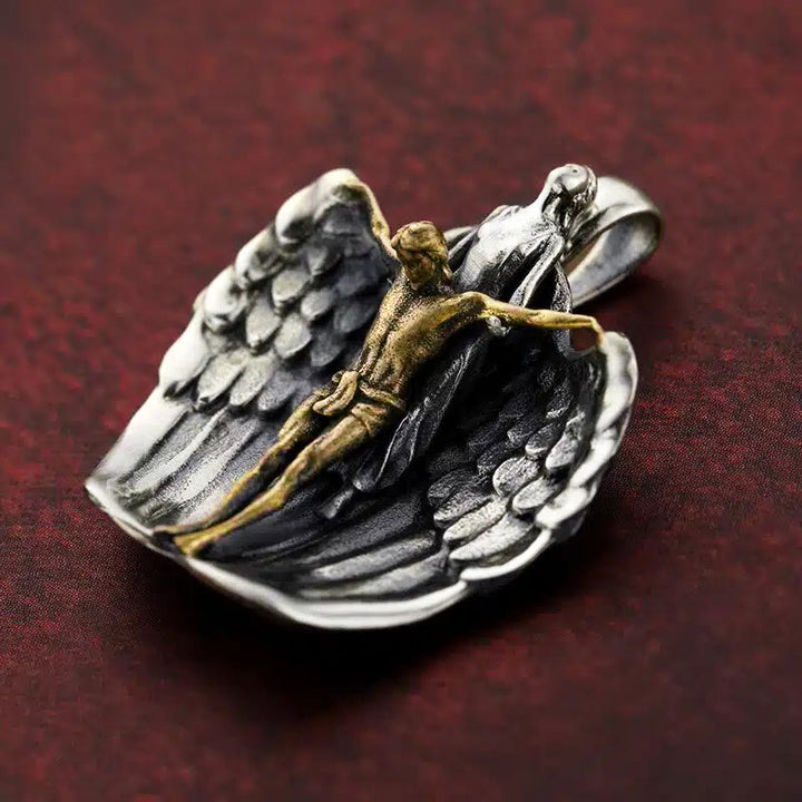 Christianartworkshop Holy Jesus Redeeming Angel Prayer Religious Necklace - image 4
