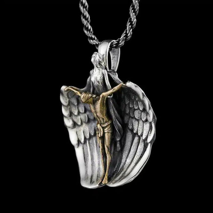 Christianartworkshop Holy Jesus Redeeming Angel Prayer Religious Necklace - image 2