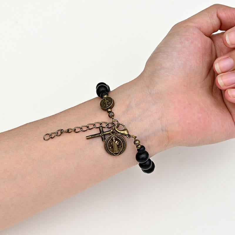 Christianartworkshop Ebony Beads St. Benedict the Blessed Protection Bracelet - image 3