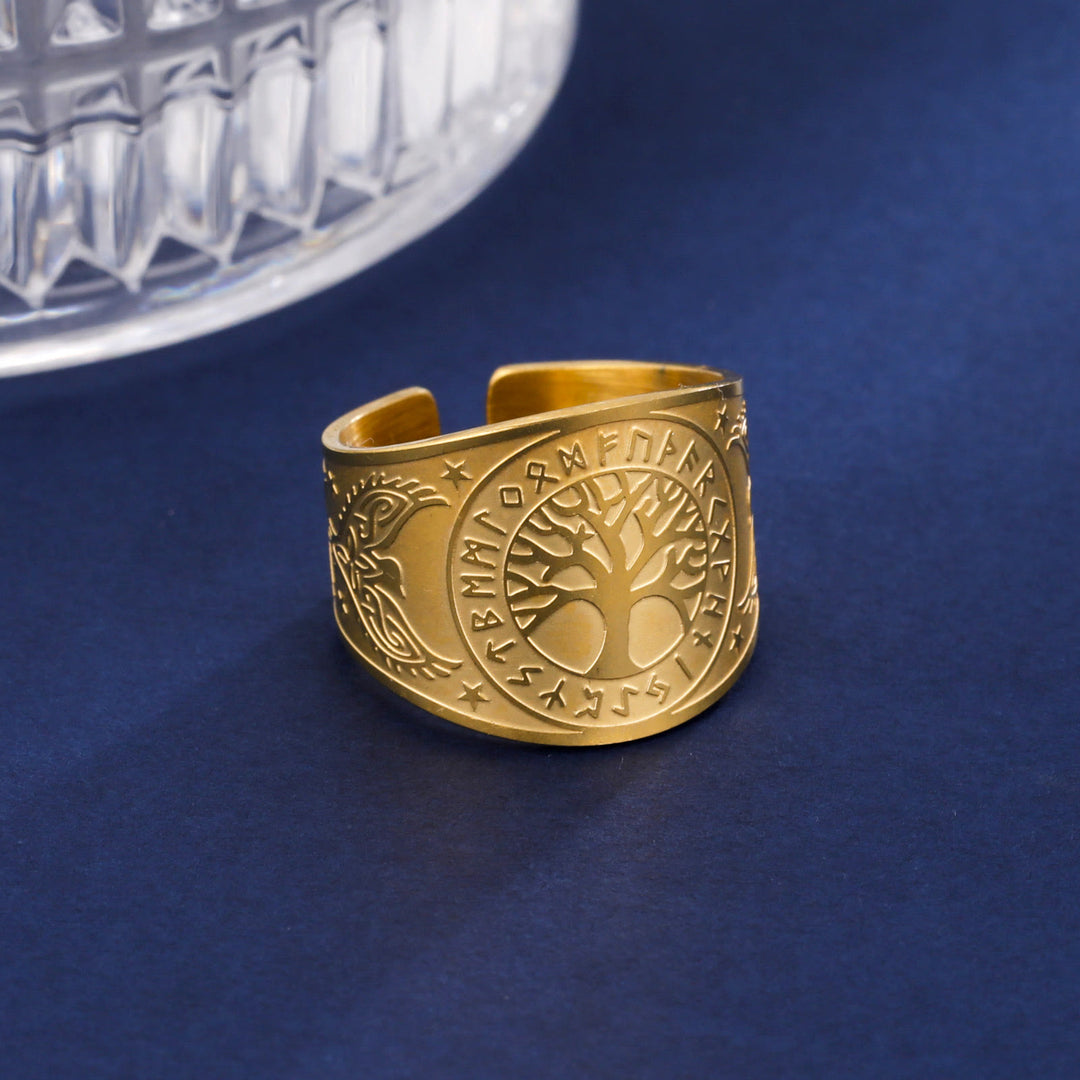 Christianartworkshop Tree of Life Bird Guardian Ring - Golden - US10 - image 1