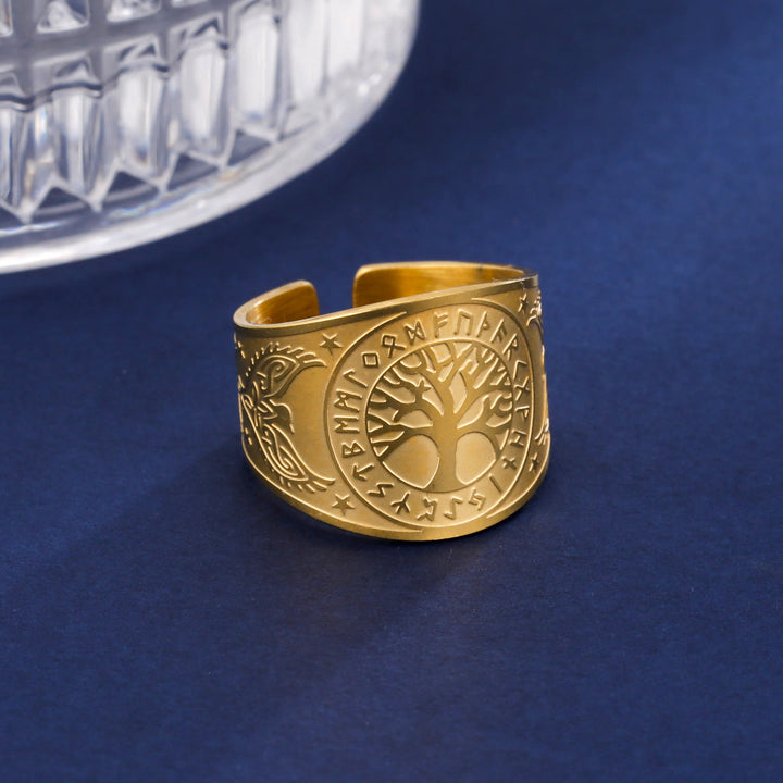 Christianartworkshop Tree of Life Bird Guardian Ring - Golden - US10 - image 1