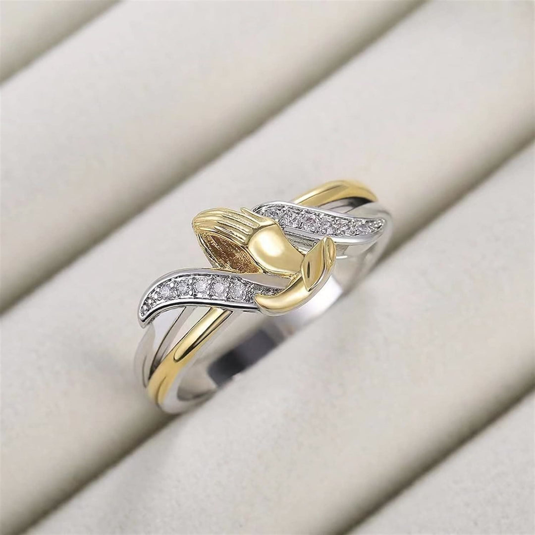 Christianartworkshop Praying Hands Gold & Silver Ring - image 5