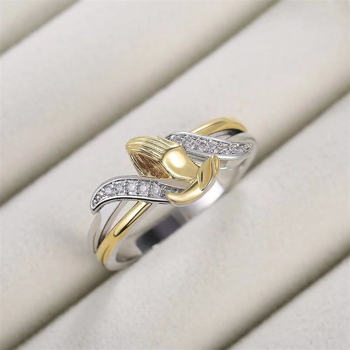 Discount Today: Praying Hands Gold & Silver Ring