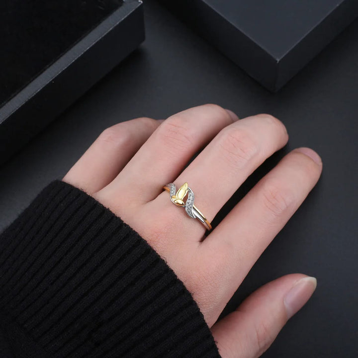 Christianartworkshop Praying Hands Gold & Silver Ring - image 3