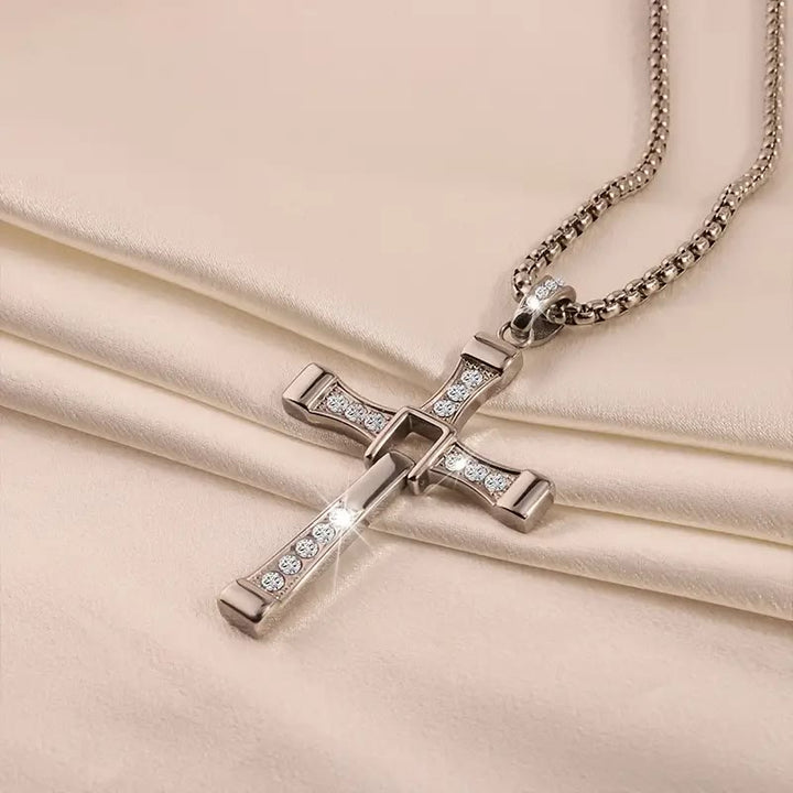 Christianartworkshop Jewelry Cross Crystal Pendant Chain Necklace  - image 4