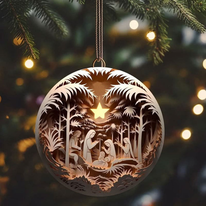 Christianartworkshop Christmas Nativity Scene Plane Ornaments: The Birth of Jesus Hanging Decoration(6 options) - Style 6 - Ceramic - image 9