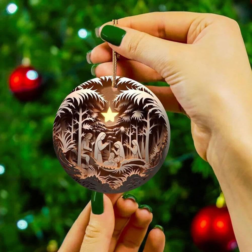 Christianartworkshop Christmas Nativity Scene Plane Ornaments: The Birth of Jesus Hanging Decoration(6 options) - image 10