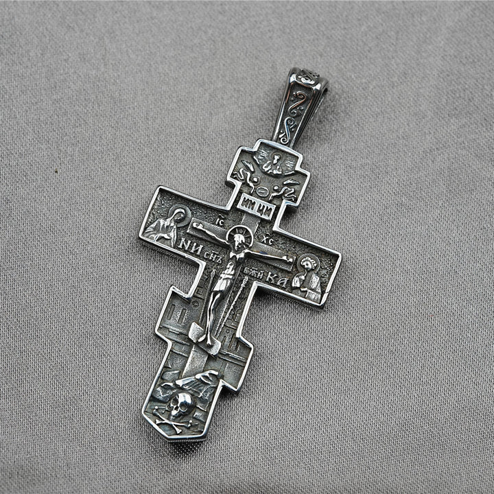 Christianartworkshop FAITH AS YOUR ARMOR: Orthodox Jesus Crucifix Necklace