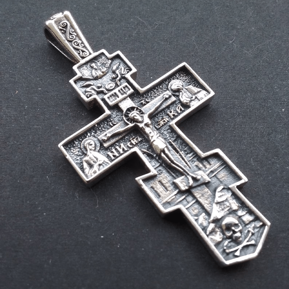 Christianartworkshop FAITH AS YOUR ARMOR: Orthodox Jesus Crucifix Necklace