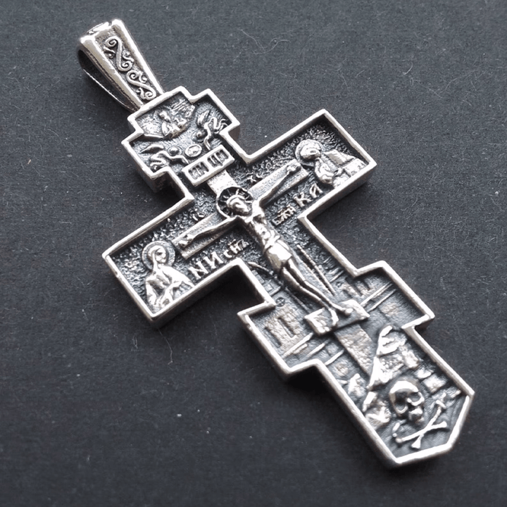 Christianartworkshop FAITH AS YOUR ARMOR: Orthodox Jesus Crucifix Necklace