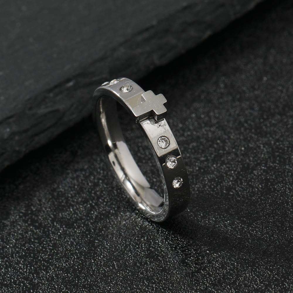 Christianartworkshop Colorfast Three-dimensional Cross Stainless Steel Ring - Silver - US9 - image 4
