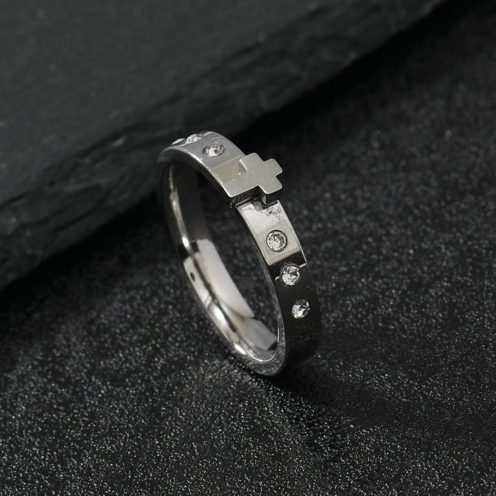 Christianartworkshop Colorfast Three-dimensional Cross Stainless Steel Ring - Silver - US9 - image 4