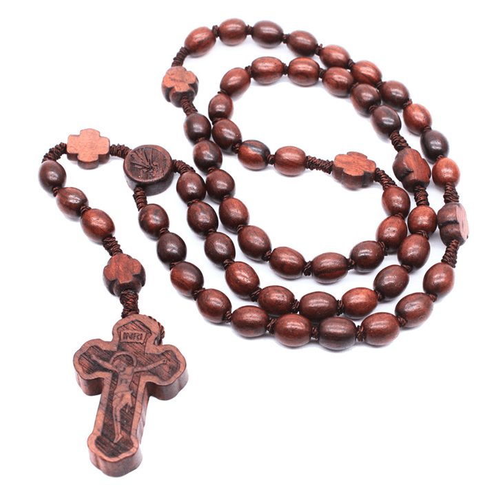 FREE Today: Handcrafted Divine Mercy Cross Oval Rosewood Nylon Cord Rosary: A Spiritual Treasure