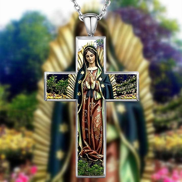 Christianartworkshop Virgin Mary Cross Pendant Necklace Religion Jewelry - Virgin Mary - image 0
