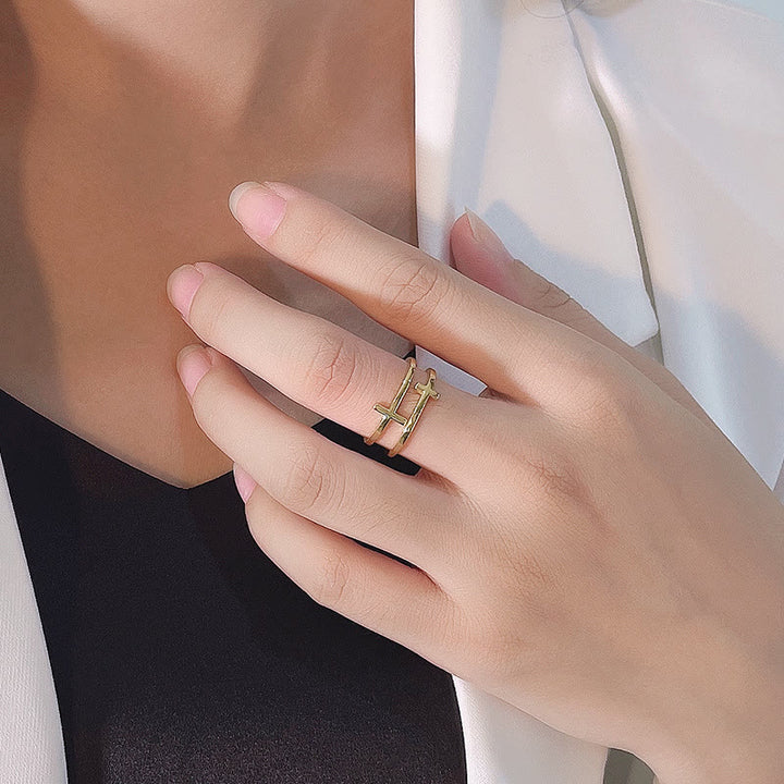 Christianartworkshop Double Cross Minimalist Ring - image 1