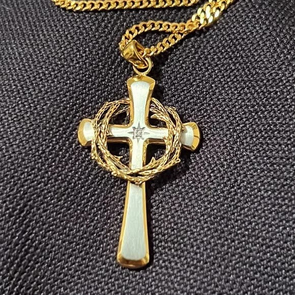 Christianartworkshop Cross Pendant Necklace with Crown of Thorns - image 3