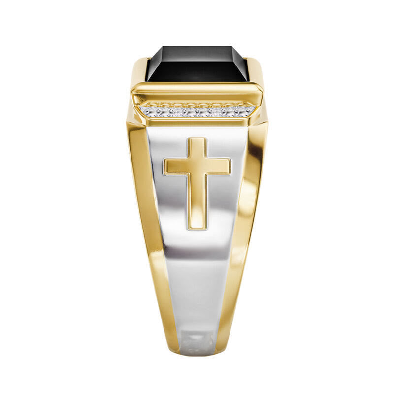 Christianartworkshop Faith Two Tone Plated Cross Ring - With God All Things Are Possible - image 5