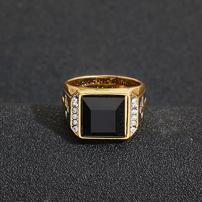 Christianartworkshop Faith Two Tone Plated Cross Ring - With God All Things Are Possible - image 2