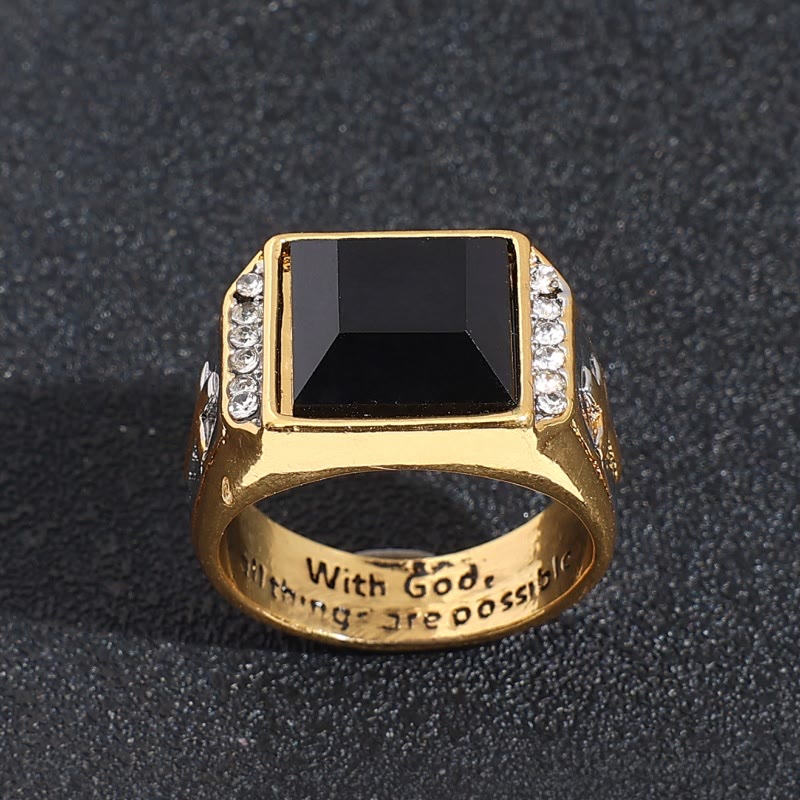 Christianartworkshop Faith Two Tone Plated Cross Ring - With God All Things Are Possible - US13 - image 1