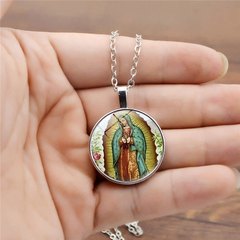 Christianartworkshop God Bless The Rose Of The Virgin Mary Glass Jewelry Set - image 2