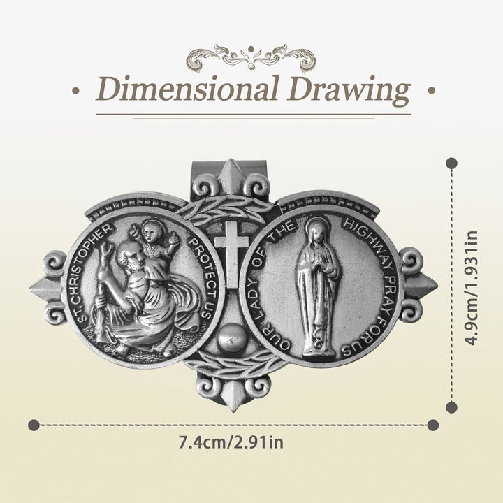 Christianartworkshop Saint Christopher Visor Clip Auto Accessories - image 4