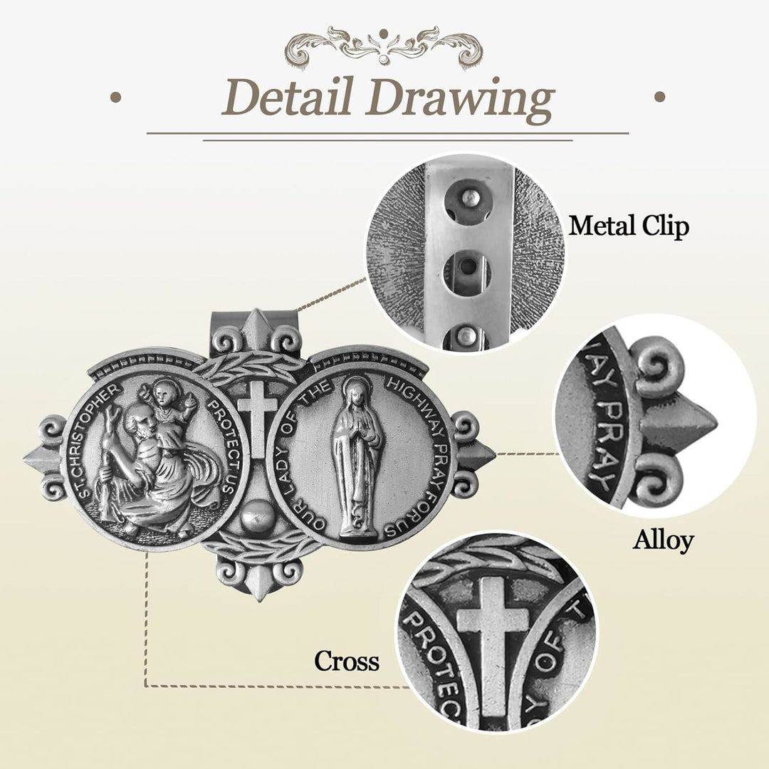 Christianartworkshop Saint Christopher Visor Clip Auto Accessories - image 3